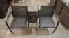 1 X PRE BUILT GLENDALE 2 - SEAT LOUNGER WITH CENTRE GLASS TABLE AND HOLE FOR PARASOL ( PARASOL NOT INCLUDED ) (W 145 CM / D 57 CM / H 76 )