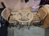 1 X PRE BUILT 3 PIECE TRURO BISTRO WOVEN ROPE GARDEN SET TABLE - DIAM 60 CM / H 72 CM CHAIRS - W 56 CM / D 57 / H 81 CM