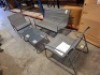 1 X BOXED HAVANA SLING 4 PIECE LOUNGE SET - IN GREY DOUBLE CHAIR - W 114 CM / D 77 / H 75 CM SINGLE CHAIR - W 60 / D 77 / H 75 CM TABLE - W85 / D 44 / H 39 CM