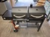 1 X PRE BUILT STUDIO DUAL GRID DUAL FUEL BBQ BLACK POWDERED COATED ( 139 X 59 X 116 CM ) ( MULTI 43 )
