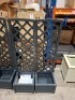 4 X TRELLIS IN GREY IN SIZE 120CM HEIGHT , 30CM DEPTH , 35CM LENGTH TWO BUILT AND TWO IN BOX