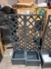 4 X TRELLIS IN GREY IN SIZE 120CM HEIGHT , 30CM DEPTH , 35CM LENGTH TWO BUILT AND TWO IN BOX