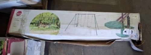 3 X JUPITER SWING SET WITH 3 SEATS SUITABLE FOR AGES 3-10YRS (NOTE - BOX DAMAGED CUSTOMER RETURNS)