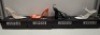 20 X BRAND NEW PAIRS OF ASSORTED MISSGUIDED WOMENS SHOES CONTAINING SQUARE TOE TIE UP HEELED SANDALS IN ORANGE , POINTED TOE PERSPEX STILETTO IN NUDE , BLOCK HEEL TIE UP HEELED SANDALS IN BLACK , BARELY THERE LOW HEEL SANDALS IN WHITE ETC ALL IN SIZE 4 (N
