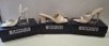 20 X BRAND NEW PAIRS OF ASSORTED MISSGUIDED WOMENS SHOES CONTAINING WF SQUARE TOE BLOCK HEEL MULE SANDALS IN SAND , POINTED TOE PATENT BARELY THERE IN NUDE , WF BARELY THERE SQUARE TOE HIGH HEELS IN WHITE ETC IN MIXED SIZES 3 AND 5 (NOTE - SOME HAVE SECUR