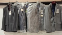 25 X BRAND NEW MIXED BLAZERS LOT CONTAINING 18, ALEXANDER OF ENGLAND IN GREY AND DARK GREY/CHECKERED IN SIZES 38 REG , 38 LONG , 44 SHORT , 42 SHORT AND 44 LONG , 7 CHESTER BARRIE BLAZERS IN DARK GREY AND LIGHT GREY IN SIZES 46 REG , 40 REG AND 42 LONG ET