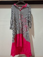 30 X BRAND NEW SEEMORE LONG TOPS IN MIXED COLOURS PINK/BLACK/WHITE AND BLACK/WHITE/RED ALL IN S IN ONE BOX