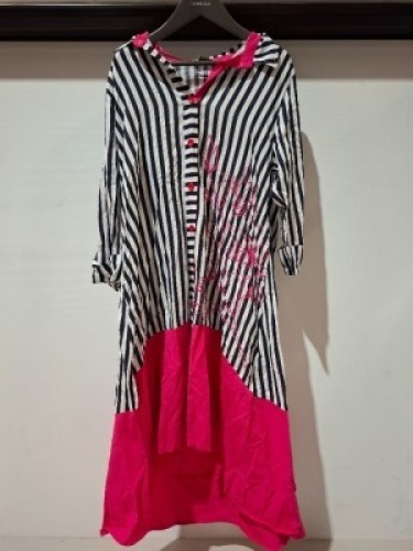 30 X BRAND NEW SEEMORE LONG TOPS IN MIXED COLOURS PINK/BLACK/WHITE AND BLACK/WHITE/RED ALL IN S , L IN ONE BOX