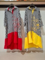 30 X BRAND NEW SEEMORE LONG TOPS IN MIXED COLOURS PINK/BLACK/WHITE AND BLACK/WHITE/RED AND YELLOW BLACK AND WHITE ALL IN S , L IN ONE BOX