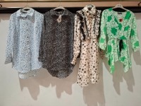 30 X BRAND NEW WOMENS ACTUEL CLOTHING LOT CONTAINING SHORT DRESSES/LONG TOPS IN VARIOUS COLOURS AND DESIGNS IE WHITE AND BLACK FLORAL IN SIZE SMALL , WHITE AND BLUE FLORAL IN SIZE MEDIUM , DRESSN IN WHITE AND BLACK POKEDOT IN SIZE SMALL , GREEN AND WHITE