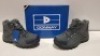 25 X BRAND NEW DONNAY SUEDE SN99 BOOTS IN GREY /BLACK IN MIXED SIZES 15 IN SIZE 6.5 AND 10 IN SIZE 7 - (PLEASE NOTE - WE HAVE IDENTIFIED SOME MINOR MANUFACTURING IMPERFECTIONS ON EXAMINATION SEE SUPPLEMENT IMAGE AND BID ACCORDINGLY )