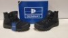 24 X BRAND NEW DONNAY SUEDE SN99 BOOTS IN BLACK IN MIXED SIZES 8 IN SIZE 9 AND 8 IN SIZE 9.5 AND 8 IN SIZE 10 - (PLEASE NOTE - WE HAVE IDENTIFIED SOME MINOR MANUFACTURING IMPERFECTIONS ON EXAMINATION SEE SUPPLEMENT IMAGE AND BID ACCORDINGLY )