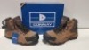 25 X BRAND NEW DONNAY SUEDE SN99 BOOTS IN BROWN/BLACK IN MIXED SIZES 14 IN SIZE 6.5 AND 11 IN SIZE 7 - (PLEASE NOTE - WE HAVE IDENTIFIED SOME MINOR MANUFACTURING IMPERFECTIONS ON EXAMINATION SEE SUPPLEMENT IMAGE AND BID ACCORDINGLY )