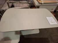1 X LAZZARO EXTENDABLE DINING TABLE 1600/2000MM IN LIGHT GREY - SIDE OF TABLE DAMAGED PLEASE SEE PICTURES