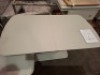 1 X LAZZARO EXTENDABLE DINING TABLE 1600/2000MM IN LIGHT GREY - SIDE OF TABLE DAMAGED PLEASE SEE PICTURES