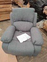 1 X HOMELIFE 1 SEATER MANUEL RECLINER IN GREY IN SIZE W87 X D97CM X H167CM X H101-78CM (PLEASE NOTE - CUSTOMER RETURNS - NO VISABLE DAMAGES)