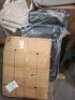 3 X STUDIO TRURO BISTRO OUTDOOR GARDEN SET LOT CONTAINING 1 ROUND GLASS TABLE IN BLACK / BROWN IN SIZE H 73 , W 59 AND TWO MATCHING CHAIRS IN SIZE H 81 , D 57 , W 56 (NOTE IN BOX) - 2