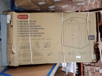 1 X KETER MANOR OUTDOOR GARDEN STORAGE SHED IN GREY/WHITE IN SIZE 6X5 IN ONE BOX (PLEASE NOTE - CUSTOMER RETURNS / DAMAGED BOX)