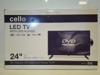 1 X BOXED CELLO 24 INCH LED TV WITH BUILT IN DVD PLAYER - SNCB128G210403 - (PLEASE NOTE REFURBISHED GRADE A))