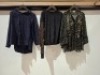 30 X BRAND NEW MIXED WOMENS CLOTHING LOT CONTAINING RESERVED FLORAL SEE THROUGH TOP IN SIZE UK 18 , RED QUEEN TOP IN NAVY BLUE IN SIZE MEDIUM , ZARA TOP IN BLACK/SPARKLY IN SIZE UK 8 , NA-KD SHORT DRESS IN PINK AND WHITE IN SIZE 40