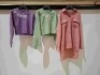 30 X BRAND NEW MIXED NEW WOMENS CLOTHING LOT CONTAINING CAFFARI PINK TOP IN SIZE 44 , NEW TREND SHORT JUMPER IN VARIOUS COLOURS GREEN , PURPLE AND BROWN IN SIZES MEDIUM , LARGE AND SMALL ETC IN ONE BOX