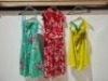 30 X BRAND NEW MIXED WOMENS CLOTHING LOT CONTAINING JOLIE MOI FLORAL RED DRESS IN SIZE UK 14 , TREATRO DRESS IN LIME GREEN AND BLUE IN SIZE MEDIUM , ZARA MAN TRACKSUIT BOTTOMS IN NAVY BLUE IN SIZE LARGE , TREATRO GREEN FLORAL DRESS IN SIZE UK 10 ETC IN O