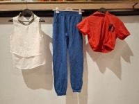 50 X BRAND NEW SANAL TEKSTIL PANTS/HOODIES LOT IN MIXED COLOURS IE ORANGE, NAVY BLUE , LIGHT BLUE IN SIZES S , M , L , XL IN ONE BOX