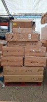 10 X PIECE MIXED FLAT PACK FURNITURE LOT TO INCLUDE CARELTON 4PC BEDROOM SET IN WALNUT - 7PC DINING SET - CONISTON MIRROR FRONT 4PC SET - CHESTERFIELD 4PC BEDROOM SET ETC ON 2 PALLETS (PLEASE NOTE CUSTOMER RETURNS SOME MAY ONLY BE PART BOXES)