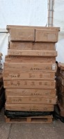 10 X PIECE MIXED FLAT PACK FURNITURE LOT TO INCLUDE LANCASTER 4PC BEDROOM SET IN BLUE SLATE , CORNER WARDROBE WITH MIRROR IN GREY , SINGLE FAUX LEATHER OTTOMAN BED IN BLACK SET ETC ON A FULL PALLET (PLEASE NOTE CUSTOMER RETURNS & SOME MAY ONLY BE PART BO