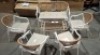 1 X BOXED MIAMI 6 PIECE CONVERSATION GARDEN SET - TABLE - W 88 X D 48 X H 40 CM LOVE SEAT - W125 X D63 X H 78 CM CHAIR -W60 X D 63 X H 78 CM