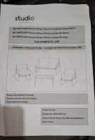 1 X BOXED STUDIO 4PC SLING LOUNGE SET IN GREY (PLEASE NOTE CUSTOMER RETURNS)