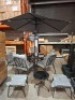 1 X BRAND NEW RICHMOND 11 PIECE DINING SET TO INCLUDE 6X CHAIRS - 1 GLASS TOP TABLE - 1 PARASOL , 2 STOOLS AND ONE SMALL TABLE - SIZE - HEIGHT 110 X 71 X 54CM (PLEASE NOTE CUSTOMER RETURNS) - 2