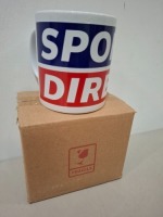 100 X BRAND NEW SPORTS DIRECT MUGS IN WHITE/BLUE /RED
