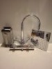 8 X MIXED BATHROOM LOT CONTAINING THERMASTATIC VALVES , SHOWER HEADS AND TAPS ON A FULL SHELF