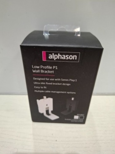 105 X BRAND NEW ALPHASON LOW PROFILE P1 WALL BRACKET - FOR USE WITH SONOS PLAY 1 - IN SIZE 22MM IN 3 BOXES
