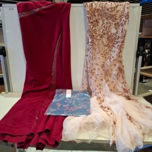 30 X MIXED CLOTHING LOT CONTAINING -28 CLASSICS FLORAL DRESSES IN SIZE 16 , 1 FLORAL CREAM DRESS IN UNK SIZE , 1 RED DRESS IN UNK SIZE IN ONE BOX