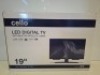1 X BOXED CELLO 19 INCH LED TV WITH BUILT - IN SATELLITE TUNER - SNCB702400996 - (PLEASE NOTE REFURBISHED GRADE A))