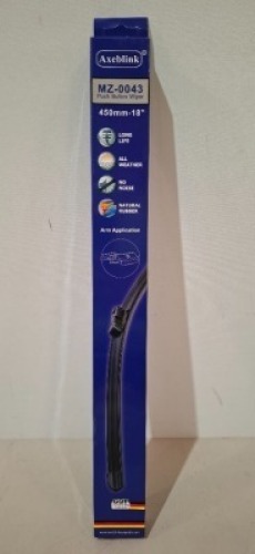 50 X BRAND NEW AXEBLINK PUSH BUTTOM WIPERS (CODE MZ - 0047) IN SIZE 450MM - 18 INCH IN ONE BOX