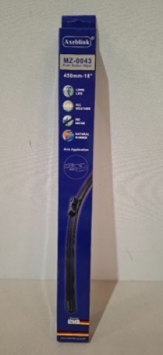 50 X BRAND NEW AXEBLINK PUSH BUTTOM WIPERS (CODE MZ - 0047) IN SIZE 450MM - 18 INCH IN ONE BOX