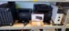 6 X MIXED OFFICE EQUIPMENT LOT CONTAINING 1 SAFE SCAN COUNTERFEIT MONEY DETECTOR , HP PRINTER AND SCANNERS , ATIVA SHREDDER ,HYCO ELECTRIC HEATER , LCD SIGNATURE PAD STUD - 540 ON HALF A SHELF