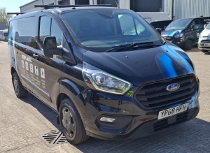 BLACK FORD TRANSIT CUSTOM 280 TREND DIESEL PANEL VAN 1995CC FIRST REGISTERED 29/9/2018 REG : YP68HFH MILEAGE : 157,034 1 KEY WITH V5 MOT UNTIL 9/10/2025