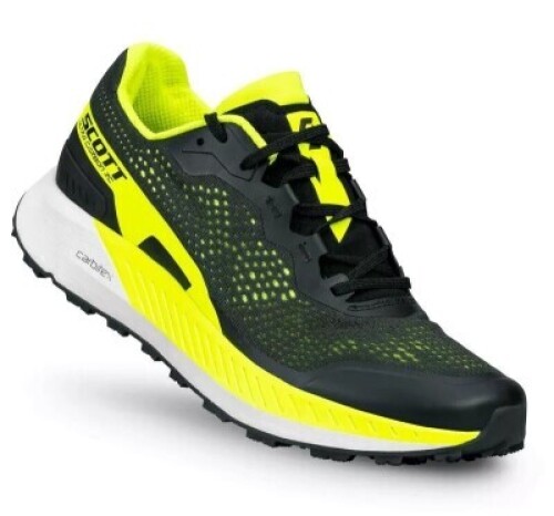 1 X BRAND NEW PAIR OF SCOTT ULTRA CARBON RC TRAIL RUNNING SHOES BLACK/YELLOW MODEL: 411058 SIZE:11 UK ORIG RRP &pound;225 ULTRA TRACTION RUBBER OUTSOLE CARBITEX GEARFLEX PLATE DUAL DENSITY KINETIC LIGHT FOAM ER2 - EVOLVED ROCKER TECHNOLOGY RACING FOOTBED ENGINE