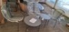 1 X PRE-BUILT STUDIO BARCELONA 5 PIECE ROPE LOUNGE SET IN BLACK / GREY LOT CONTAINING ONE DOUBLE CHAIR IN SIZE W 142 X D 74.5 X H 76 AND 2 SINGLE CHAIRS IN SIZE 64.5 W X D 74.5 X H 76 AND ONE LARGE TABLE IN SIZE DIAM 70 CM X H 35 AND ONE SMALL TABLE IN SI