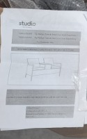 3 X STUDIO FIJI RATTAN LOVESEAT IN BLACK/GREY IN SIZE W 142 X D 62 X H 88CM IN 3 BOXES (NOTE CUSTOMER RETURNS )