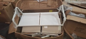 1 X STUDIO 4 PIECE CONVERSATION SET CONTAINING 2 SEATER AND TWO CHAIRS AND ONE SMALL TABLE IN ONE BOX (NOTE CUSTOMER RETURNS )