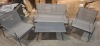1 X STUDIO 4 PIECE SLING LOUNGE SET IN BLACK CONTAINING 2 SEATER AND 2 CHAIRS WITH ONE TABLE IN ONE BOX (NOTE CUSTOMER RETURNS BOX DAMAGED)