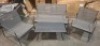 1 X STUDIO 4 PIECE SLING LOUNGE SET IN BLACK CONTAINING 2 SEATER AND 2 CHAIRS WITH ONE TABLE IN ONE BOX (NOTE CUSTOMER RETURNS BOX DAMAGED)