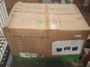 1 X CULCITA MALIBU LOUNGE SET IN BLACK CONTAINING 2 SEATER CHAIR AND 2 SINGLE CHAIRS AND ONE TABLE IN ONE LARGE BOX (NOTE DAMAGED BOX / CUSTOMER RETURNS )