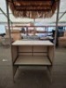 1 X IN BOX TIKI 3 PIECE BAR SET - TEMPERED GLASS TOP / HAY STYLE ROOF - BAR CHAIRS SIZE W40 / D 40 / H71 CM , BAR TABLE SIZE L 101 / W 58 / H 210 IN ONE BOX (NOTE DAMAGED BOX / CUSTOMER RETURNS) - 2