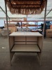 1 X IN BOX TIKI 3 PIECE BAR SET - TEMPERED GLASS TOP / HAY STYLE ROOF - BAR CHAIRS SIZE W40 / D 40 / H71 CM , BAR TABLE SIZE L 101 / W 58 / H 210 IN ONE BOX (NOTE DAMAGED BOX / CUSTOMER RETURNS) - 2
